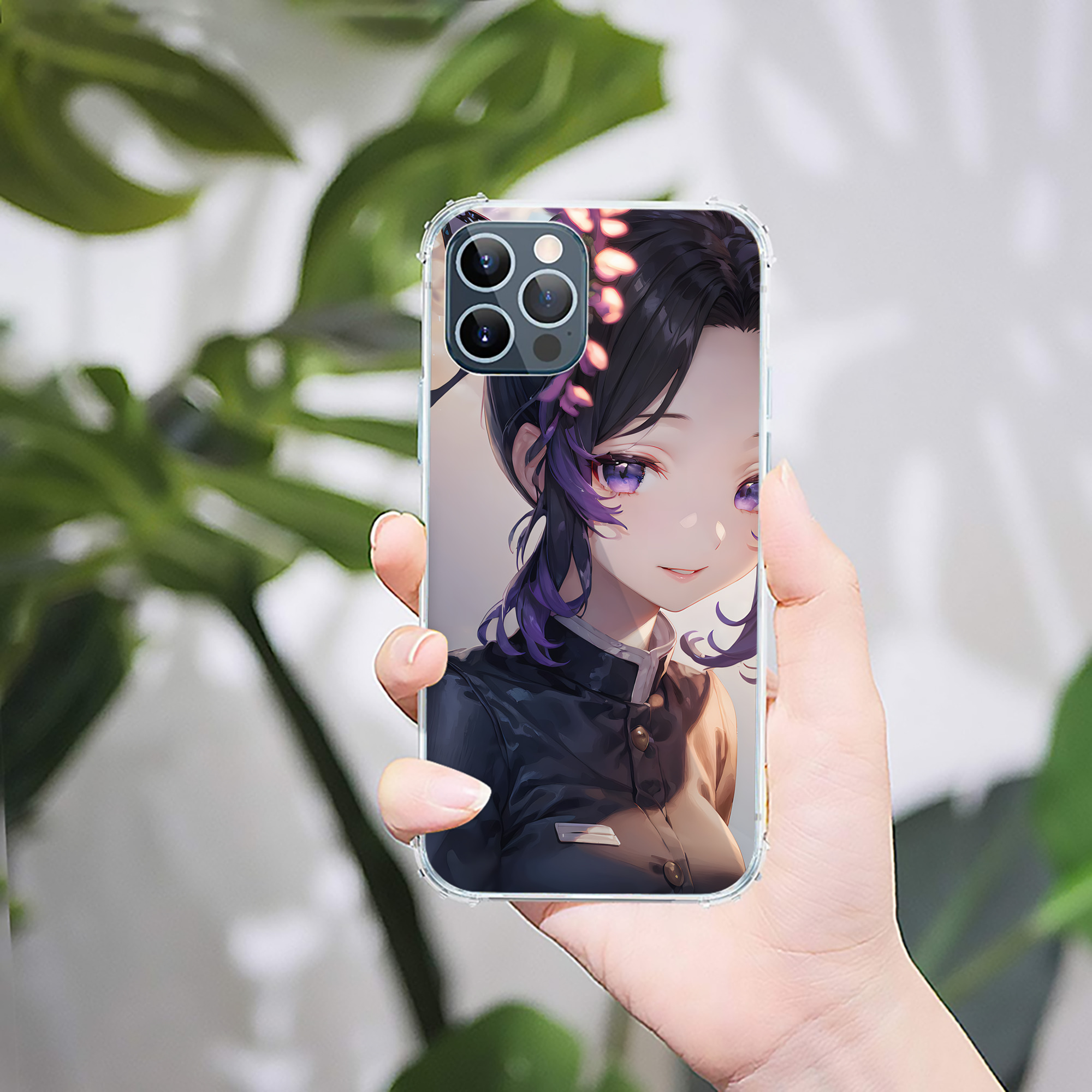 （画像用） 鬼滅の刃（きめつのやいば）蟲柱-胡蝶 しのぶ／こちょう しのぶ Kochou Shinobu 【iPhone 12シリーズ対応】透明スマホケース（クリアソフトケース）